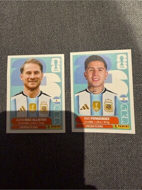 Mac Allister & Fernandez Panini FIFA Soccer Stickers